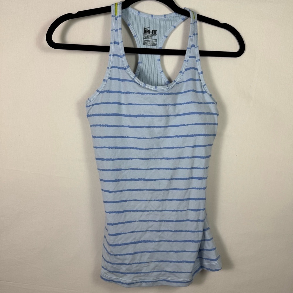 Nike Dri-FIT Blue Striped Tank Top Womens Size S